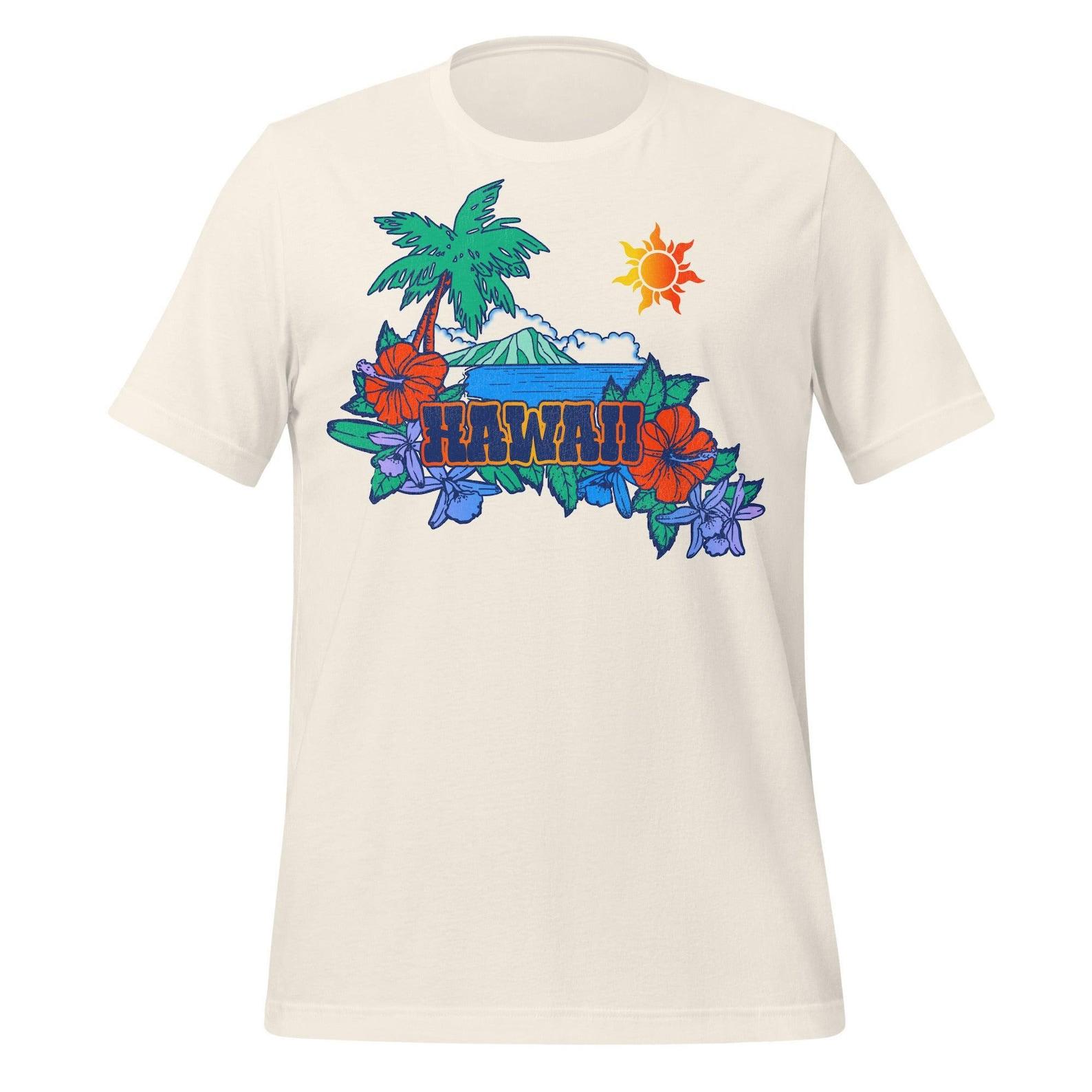 Hawaii Sunset T-Shirt - Retro Beach View Graphic Tee 4XL