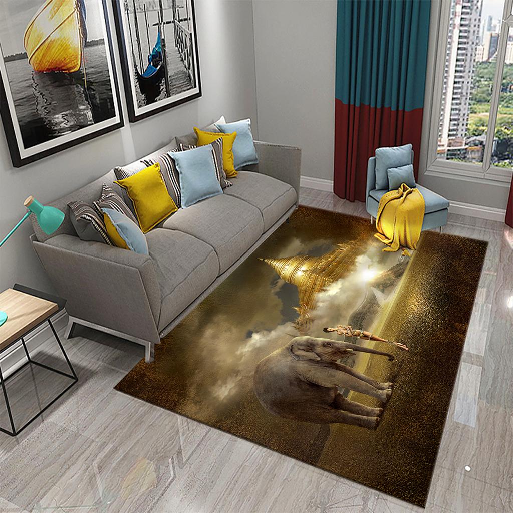 Family Bedroom Living Room Floor Mat Bathroom Kitchen Non-slip Rug Dream Elephant Rug Magic Animal Rug