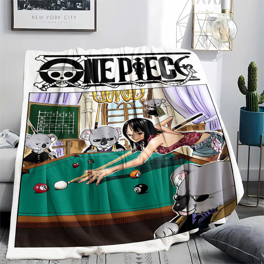 One Piece Charakter Print Flaneldecke, Hohe Qualität, Bequem für alle Jahreszeiten, Heimdekoration, Wärme und Komfort, Perfekt für Weihnachtsgeschenke