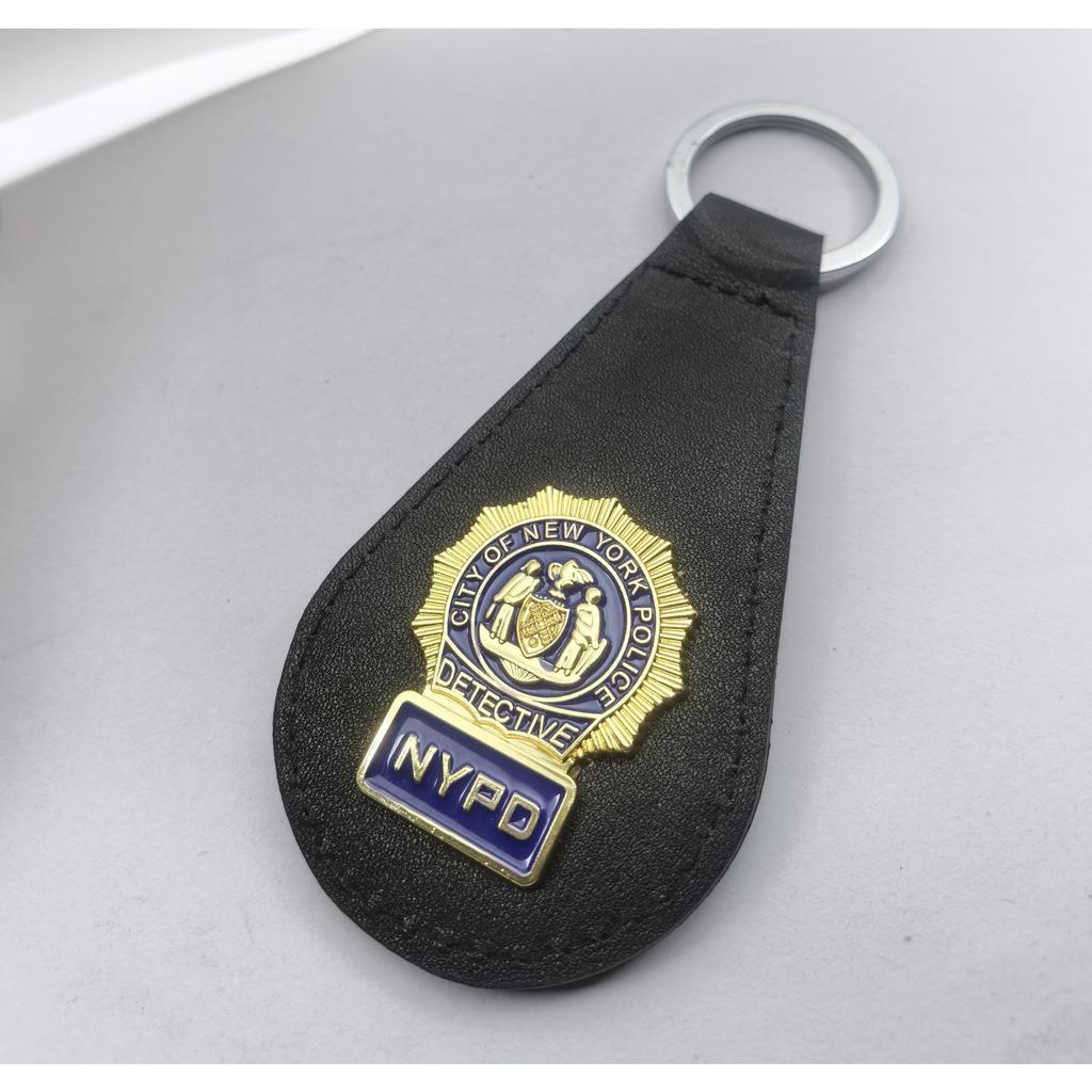 USA New York NYPD FBI FBI Metall Läder Kohud Nyckelring