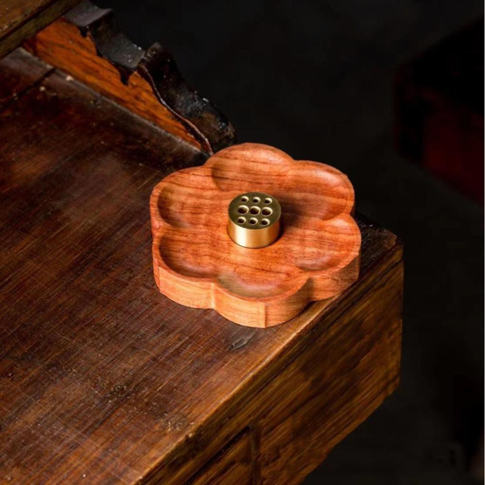 Plum/Cherry Blossom Wooden Incense Holder Retro Mosquito Incense Holder  Living Room Style 3