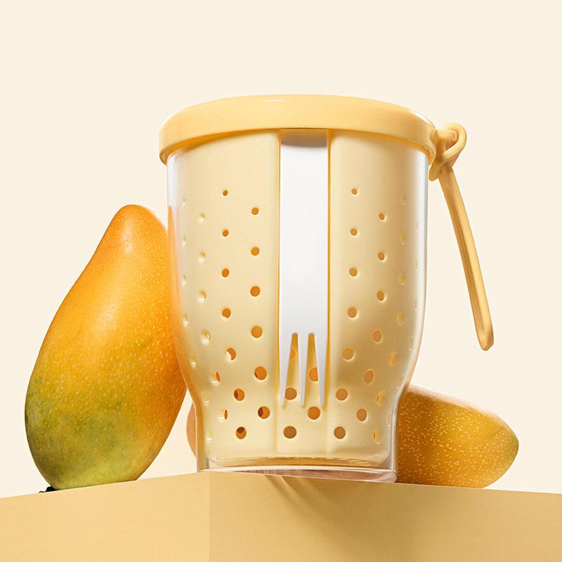 Xingyou Fruit Cup Portable Car Out with Fork Box Antibacterial Drainable Food Grade High Value Dust-proof Seal