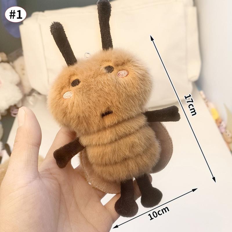 Cockroach Funny Keychain Pendant Cute Soft Stuffed Plush Animal Key Chain Cute Kawaii Backpack Hanging Ornaments Keyrings Gifts
