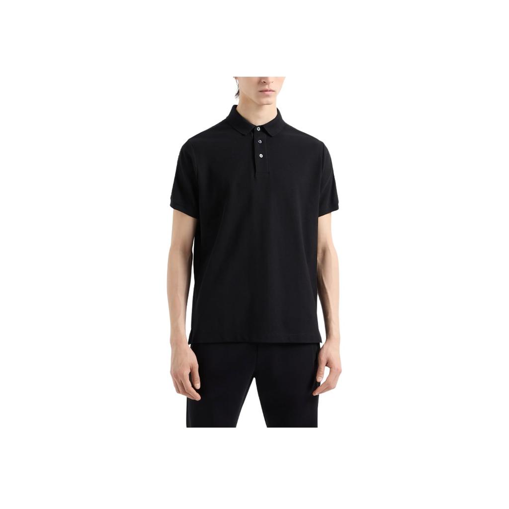 Emporio Armani Solid Color Embroidered Logo Strap Short Sleeve Polo Shirt Men tops Black 6D1F81-1JCYZ-0999