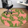 1 Stück Katzenmuster Büro Runder Teppich, Matte Geeignet Für Büro, Unter Bürostühlen Schlafzimmer Wohnzimmer Heimdekoration, Zimmerdeko