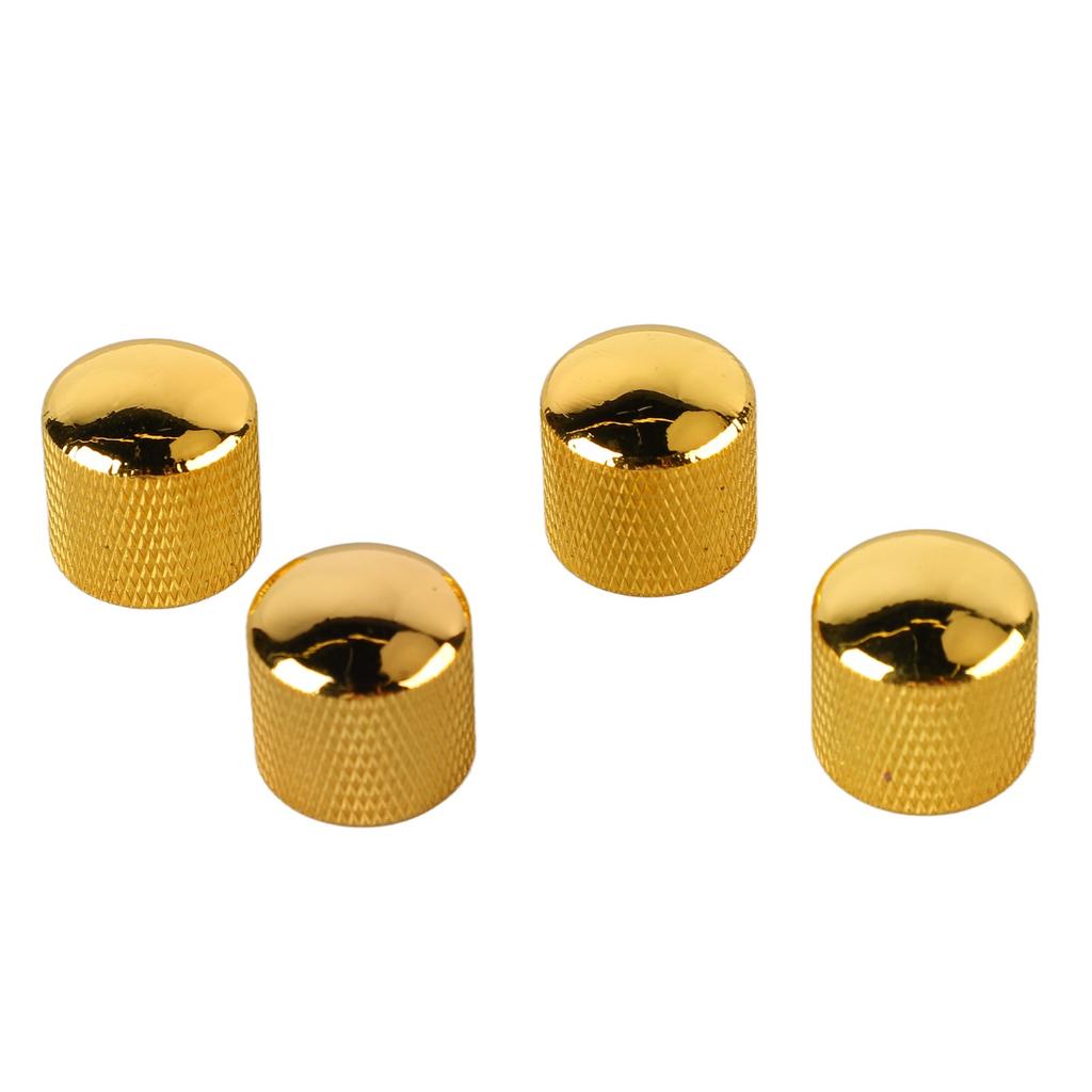 4 Pezzi Manopola per Chitarra Metallo Volume Tono Cupola Manopola di Controllo Set di Accessori per Strumenti Musicali GD103 Oro