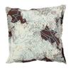 Removable Cotton Cushion Printed with Brown Flowers and Leaves 38x38