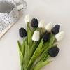 Svart tulpan Alla hjärtans dag presentbukett Svart tulpan simulering falsk blomma hem gröna växter konstgjorda falska blomsterdekorationer