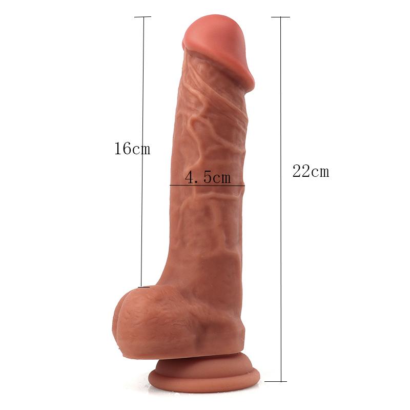 Double Layer Soft Silicone Realistic Penis Skin Feeling Big Dildo With Suction Cup Sex Toys for Woman Realistic Dick Adult