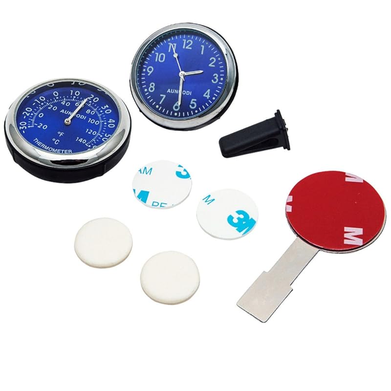 Car Monitor Clip/Stick-on Clock Thermometer Quartz Digital Luminous Automotive