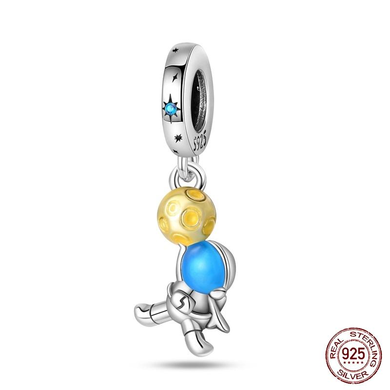 

Copper Fashion Glowing Spaceship Astronaut Bunny Planet Charms Beads Fit Brand Original Bracelet Diy Jewelry Gift