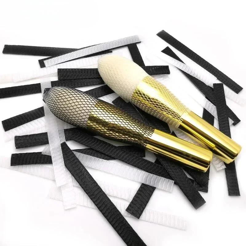 Black Makeup Brush Grid Sleeve Brush Bristles Soft Mesh Protective Sleeve Eye Shadow Brush Head Anti Deformation Storage Network