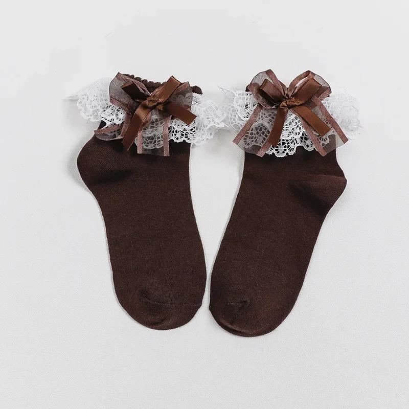 

Лолита Женские Харадзюку Ретро Кружевные Короткие Носки до Щиколотки JK С Оборками Хлопок Принцесса Девочки Мягкие Свадебные Танцевальные Белые Черные Розовые One Size