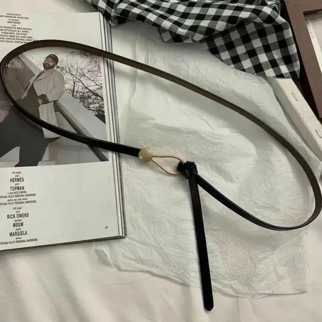 Cinturón de cuero minimalista para mujer, elegante y a la moda, para decorar faldas, vestidos y cintura.