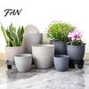 Modern Plant Containers with Saucers Pot Saucer, Gray Flower Drainage System Planters for Home Holes, Stone-Look Planter Indoor Outdoor Plants