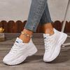 White Sneakers Women  New Leather Chunky Sneakers Women's Sports Shoes Thick Tennis Vulcanized Shoes Basket Platform Shoes