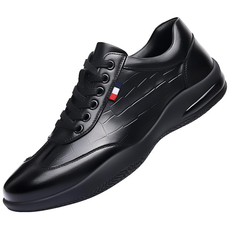 

Британский стиль Уличная мужская повседневная кожаная обувь на плоской подошве Дизайнерская обувь для ходьбы Высокое качество Противоскользящая Оксфордская деловая обувь Удобная на весь день 44 чёрный