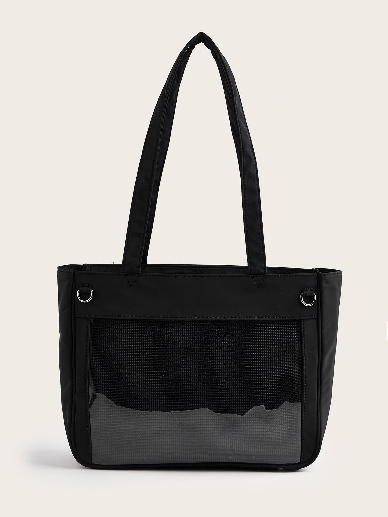 

WEGO Transparent Large Intestine Single Shoulder Bag - Small Capacity, Versatile with Button Closure. чорний