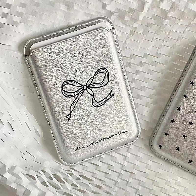 Süßer Schleifen-Schmetterling Perlen Handy-Rückseite Kartenetui Für Ausweis Bankkarte Für Magsafe Für iPhone Handy-Kartenhalter Halterung