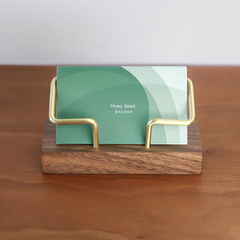 Business Card Holder Desk Organizer Office Desk Display Stand Memo Counter Accessories Tabletop Shelf Wooden Card Holder Storage