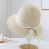 Summer Wide-Brimmed Straw Hat for Women with Ribbon Versatile Vacation Seaside Beach Hat