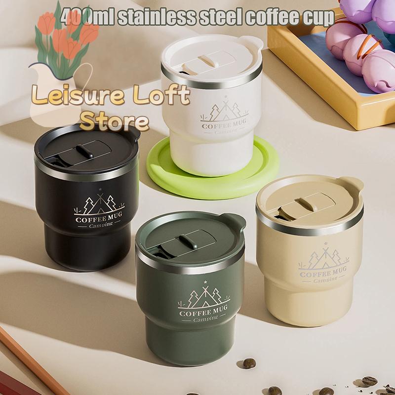 304 Stainless Steel Vacuum Insulated Tumbler Double WallThermalCup withLeakProof Lid for CoffeeMilkDrinks for OfficeAndStudents
