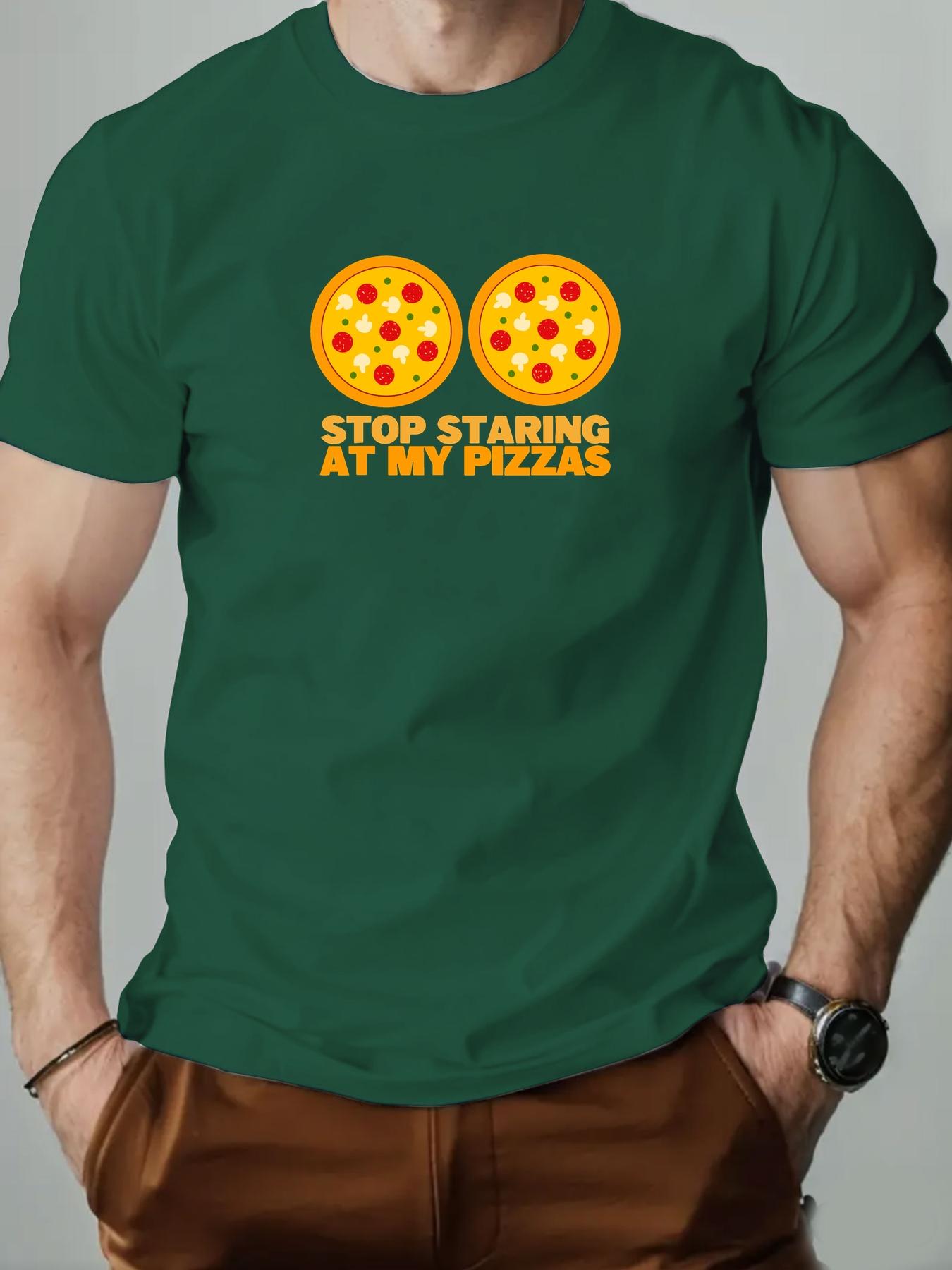 

Mens cotton Tshirt STOP STARING AT MY PIZZAS summer round neck short sleeve graphic breathable fashion casual Tshirt 4XL