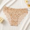 Women Seamless Thin Low Waist Leopard Print Ladies Briefs Underwear Set