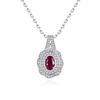 Flower design Natural longrido ruby Ring Earrings Pendant Necklace Set 925 sterling silver jewelry for women's daily party gifts