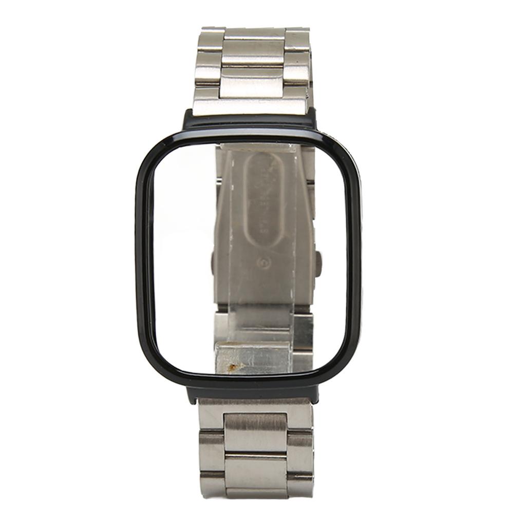 Watch Strap Protective Case Band 2 in 1 Adjusted Stainless Steel Watch Band for