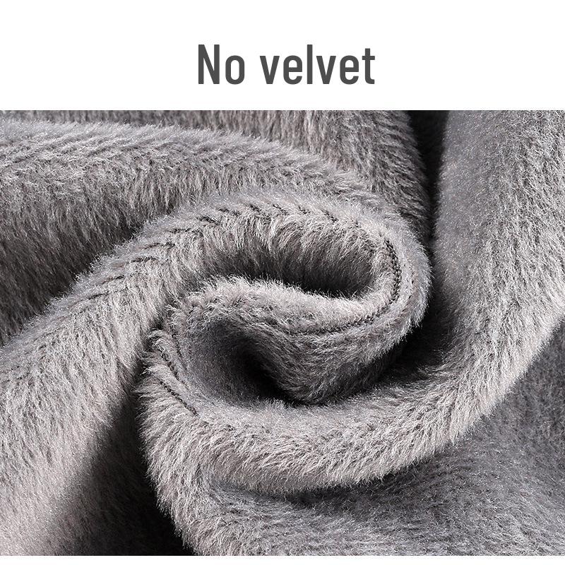 Aoyuan Men's Thickened Plus Velvet One-Piece Slim Leggings, Autumn/Winter Youth Cotton Warm Pants