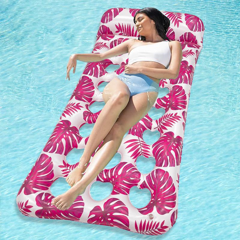 New Inflatable Floating Row Outdoor Foldable Backrest Clip Net Floating Bed Water Inflatable Supplies Deck Chair Floating Bed