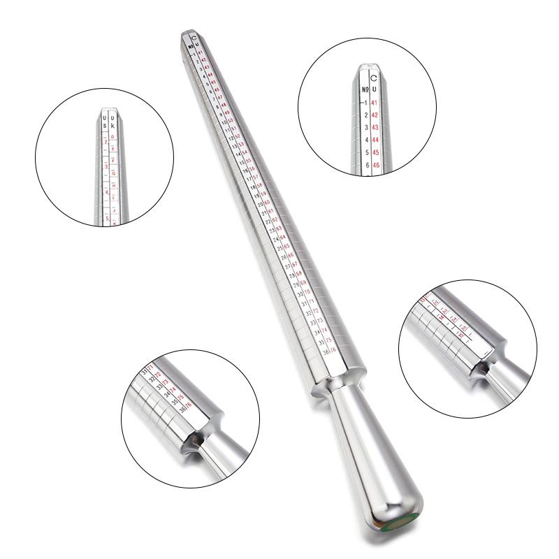 1PC Metal Professional Jewelry Tools Mandrel Stick Finger Gauge Ring Sizer Measuring UK/US Size For DIY Jewelry Size Tool
