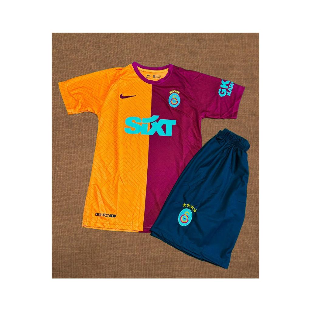 Galaatasaray_icarrdii Yellow Red Kids Football Jersey 4 Pieces
