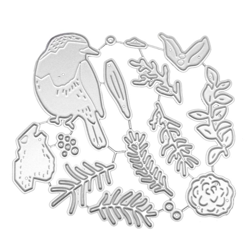 Bird Leaf Metal Cutting Dies DIY Craft Carbon Steel Embossing Template Stencil Paper Scrapbooking for Card Die Cuts Mold