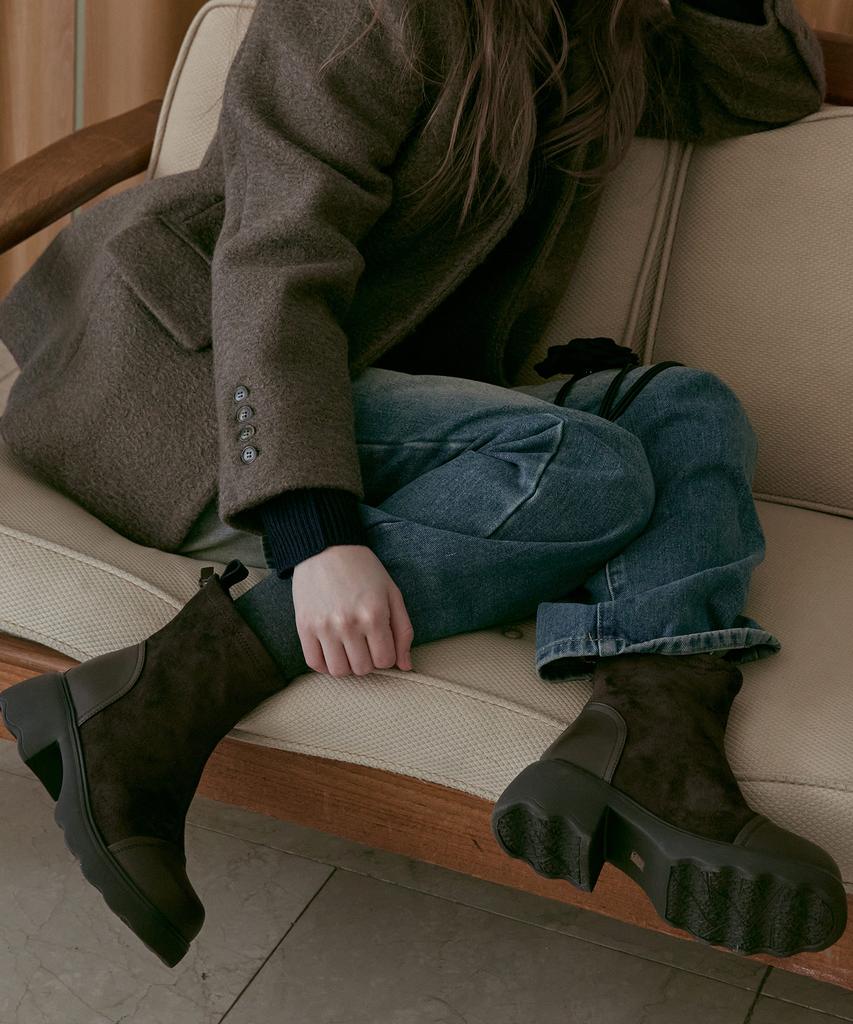 Spur Ligne Minimal Flatform Ankle Boots 7Cm -Va9058 (2Color)
