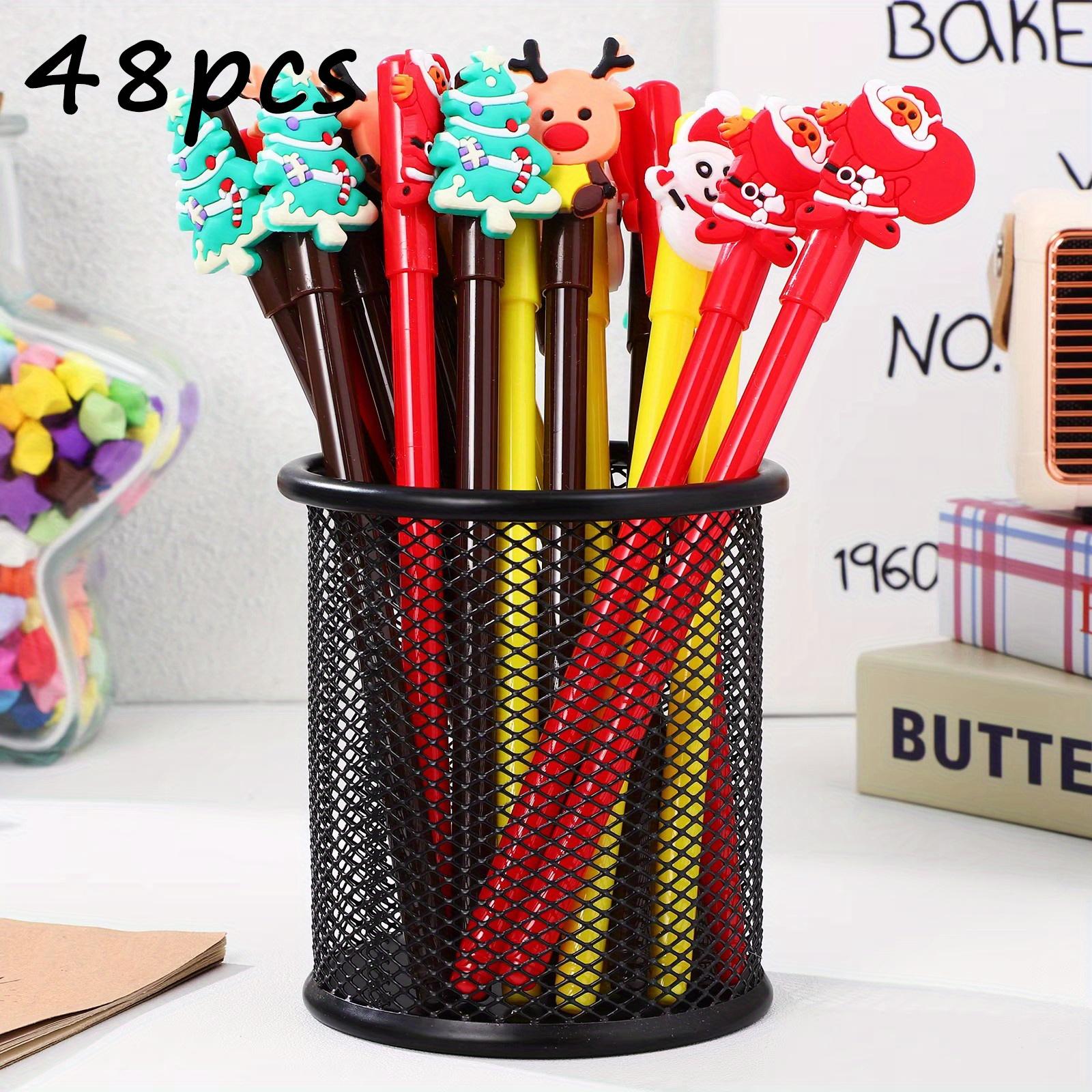 

48Pcs Christmas Themed Writing Pens Kawaii Novelty Stationery Smooth Writing Durable Holiday Office Supplies Random style 48Pcs