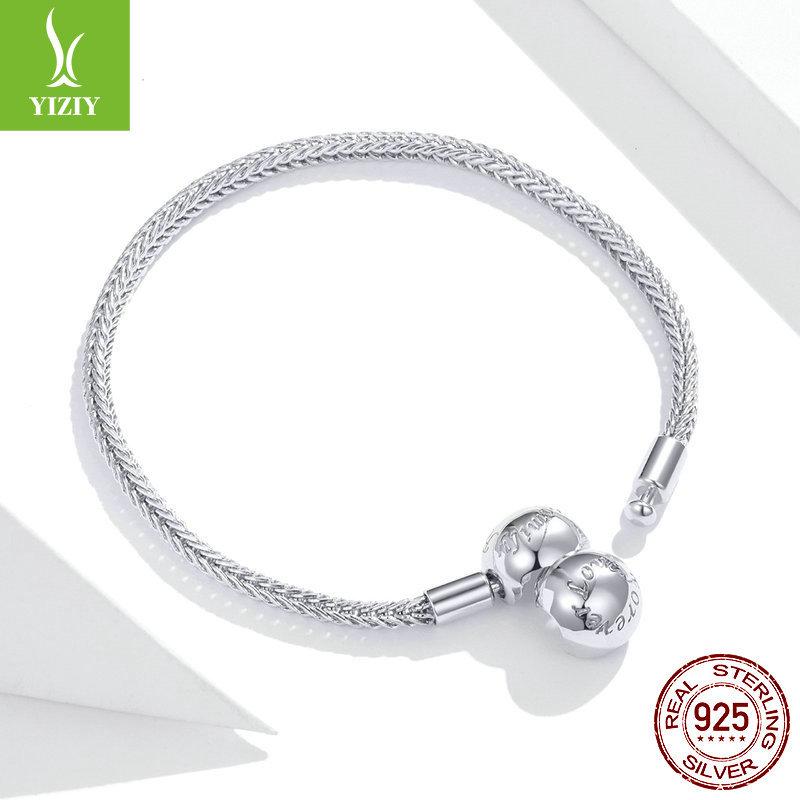 S925 Sterling Silver Simple Basic Snake Bone Bracelet, Versatile Platinum Plated Single Bracelet Scb201