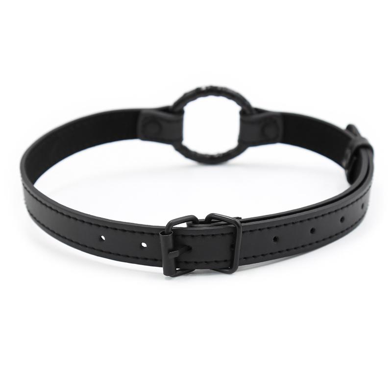 Black Sex Open Mouth Gag Harness Bdsm Bondage Leather Strap O Ring Gag Mouth Flirting Sex Toys For Woman Couples Adult Games