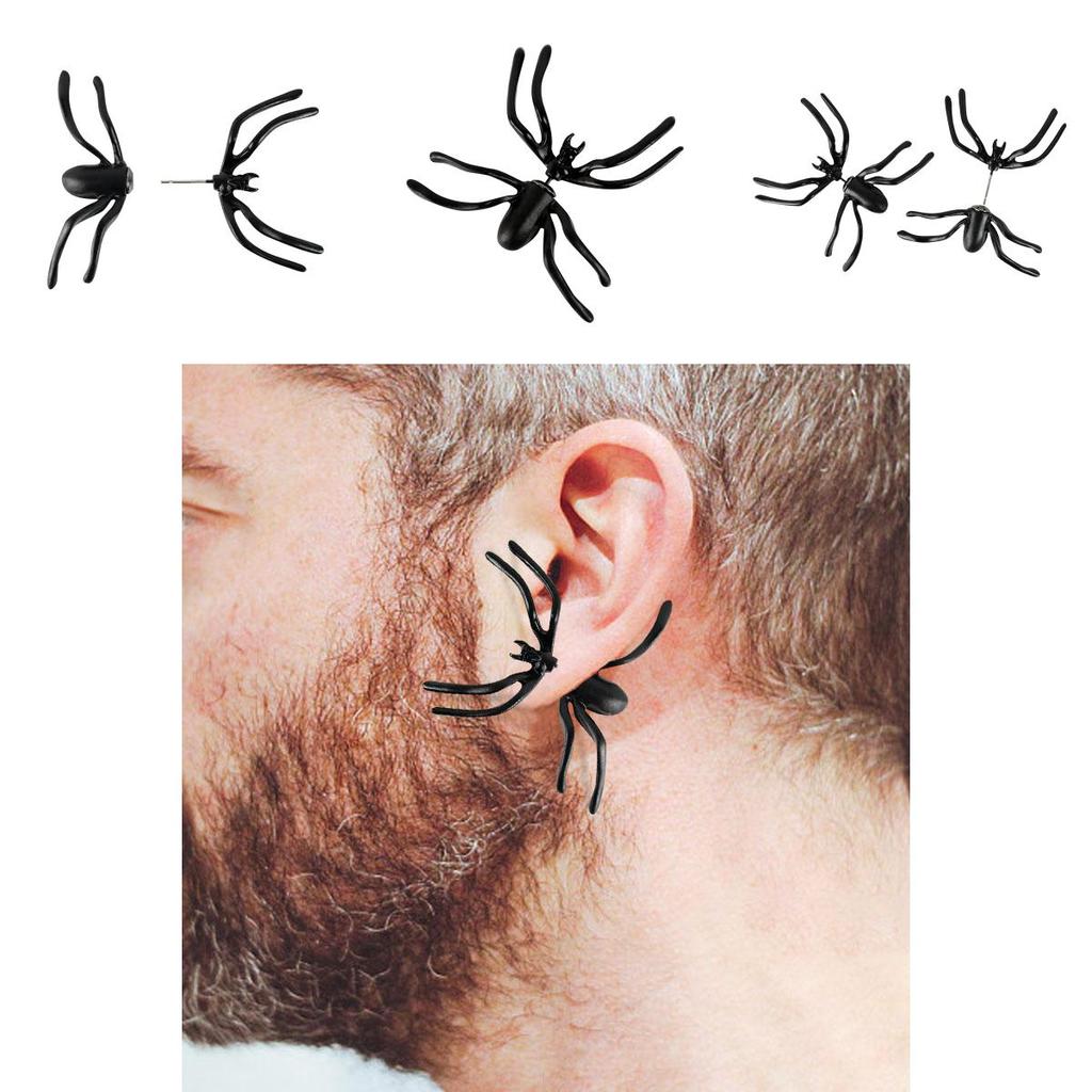 Gothic Animal Theme Alloy Earrings With Spider Design For Females