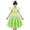 Girls Tinker Bell Costume Cosplay Outfit Polyester for Carnival Halloween Easter Christmas Children's Day Valentine's Day 140cm 9-10 Years Green