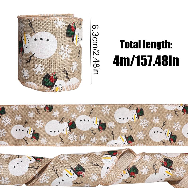 6.3cm Reusable Jute-Style Christmas Craft Ribbon Polyester Webbing