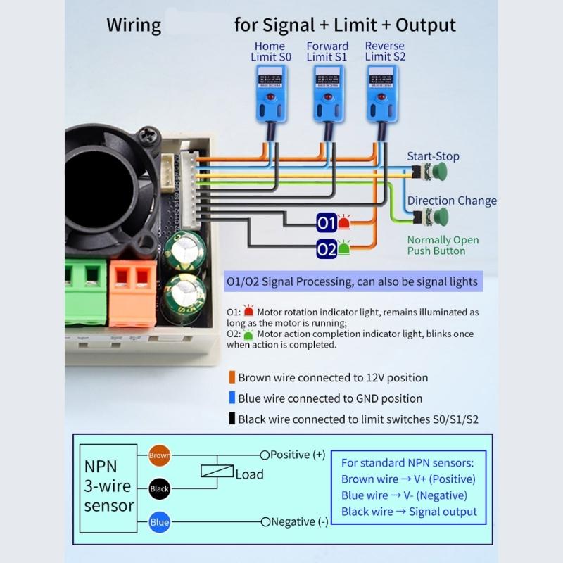Industrial Stepper Motor Controller 42 57 Motors 2 Phase 4 Wire Operation Preset Mode Power Loss Memory Large Screen