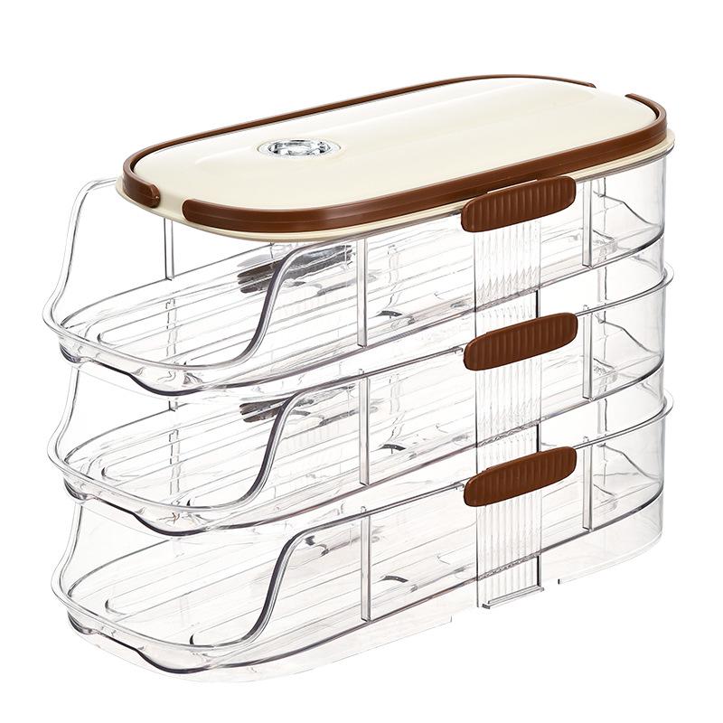 Automatic Multi-layer Rolling Egg Organizer for Refrigerator Door