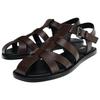 Zara Pu Vintage Cool Lace-Up Back Strap Round Toe Flat Roman Sandals 1.5Cm Women sandals Brown 13523510-38