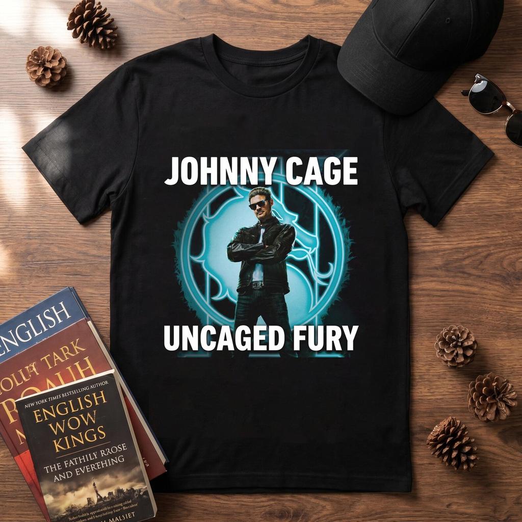 Johnny Cage Mortal KombaT-Shirt, Mortal Kombat 2 T-Shirt, Graphic Johnny Cage Apparel, Karl Urban Shirt, Mortal Kombat Fan Gift, Game Shirt