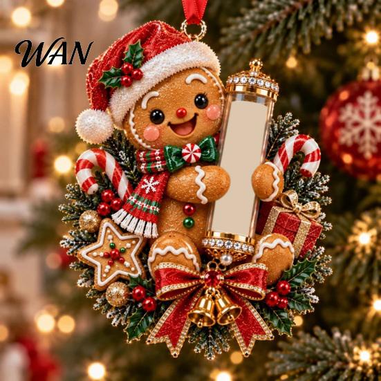 Reusable Acrylic Party Supplies Christmas Cash Gift Ornament, 2D Highland Cow/Gingerbread/Bear/Snowman Money Holder, Holder for Xmas Tree Hanging