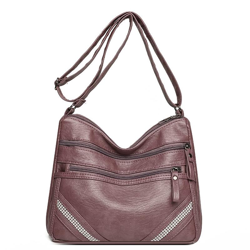 New Fashion Women's Bag Multi-layer Mother-in-law Bag Retro Large-capacity Shoulder Messenger Bag