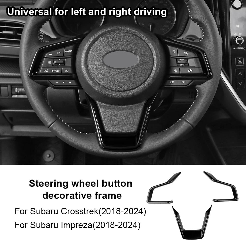 For Subaru Crosstrek Impreza 2018 2019 2020 2021 2022 2023 2024 Carbon Fiber Style ABS Car Steering Wheel Sticker Interior