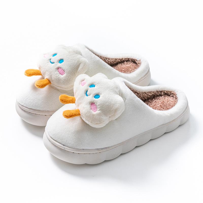 New cute cotton slippers thick bottom home household plush warm cloud fluffy slippers winter
